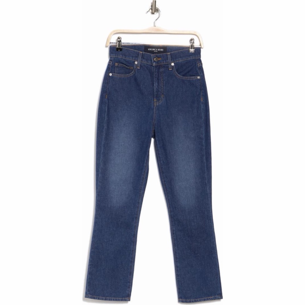🌟SALE Veronica Beard Carly Kick Flare Crop High Waist Jeans Cornflower Blue